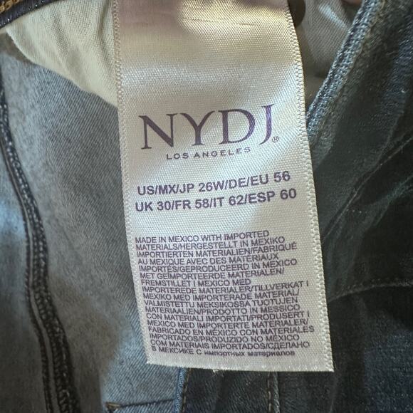 NYDJ Size 26W Ami Skinny Fit Jeans Dark Wash Lift Tuck Technology Raw Hem Ankles - Picture 8 of 11